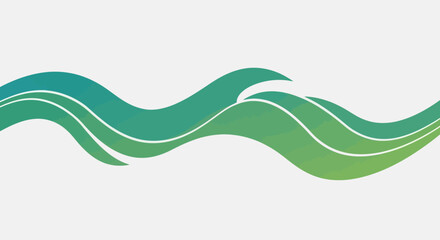 Abstract flowing gradient waves banner design for modern presentation template