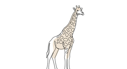 Naklejka premium Elegant giraffe illustration standing tall with its long neck and patterned coat gracefully