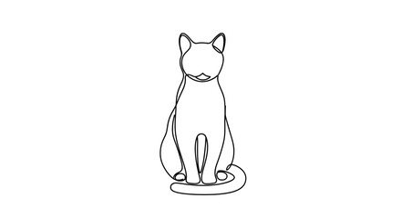 Elegant continuous line drawing of a cat minimalist design and modern art style