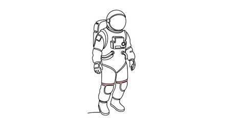Astronaut outline design for space exploration and educational projects with modern minimalism