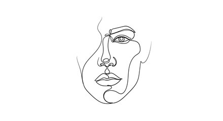 Minimalist line art portrait offering a sleek and modern aesthetic appeal design