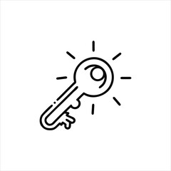 Key Symbol Security Unlock Secret Power Success Cultural Design Vector Illustration

