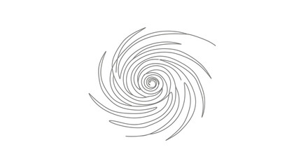 Abstract Vortex: A minimalistic line drawing of a dynamic swirl motion with a swirling pattern for