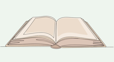 Conceptual illustration of an open book ready for text ideal for back to school projects