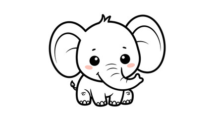 Adorable cartoon elephant illustration with a playful and endearing character design