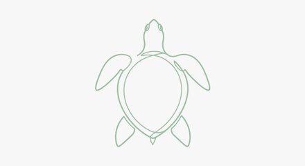 Obraz premium Elegant single line drawing of a sea turtle creates a minimalist and eco friendly design element