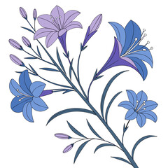 seamless pattern with blue mist shrub