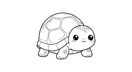 Adorable cartoon turtle illustration with a cute and simple design perfect for children's content