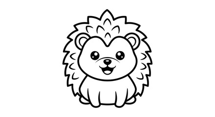 Charming cartoon hedgehog illustration with cute facial expression and spiky fur design
