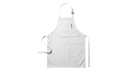 Clean white apron isolated on transparent background, perfect for cooking, baking, or crafting, ensuring a spotless and professional appearance every time