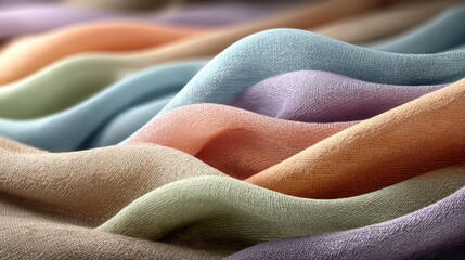 Wavy pastel fabric texture with soft folds