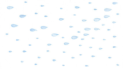 雨t151-0,Hand drawn blue water drop pattern on white background