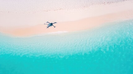 Breathtaking aerial drone shots showcasing the stunning turquoise waters pristine white sand and luxurious beach resort setting offering a tranquil and indulgent vacation experience