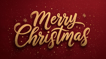 Merry Christmas backdrop in script and maroon background