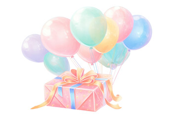 PNG Birhday gift balloon celebration anniversary.