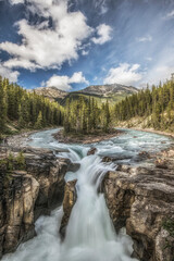Forest Waterfall Landscape Photography Cascading Water Through Trees