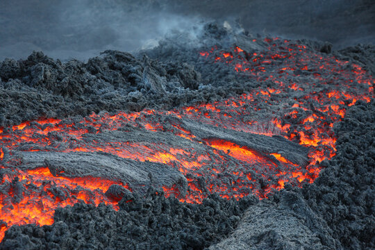 Hot Volcanic Lava Photography Intense Magma Closeup