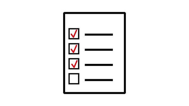 Checklist animation with completed to do list