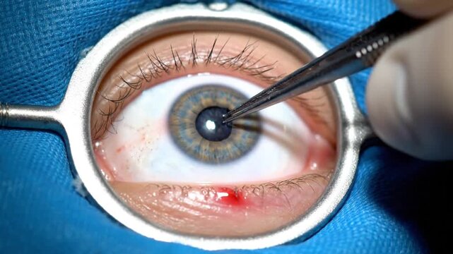 surgeon performing delicate eye operation