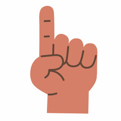 Cartoon Style Finger Pointing Up Hand Gesture Illustration