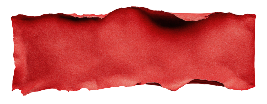 Red, crumpled, textured banner