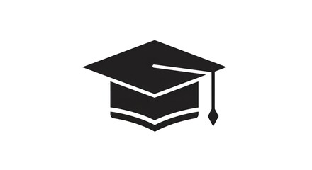 Graduation cap icon on white background