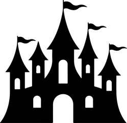 Gothic castle silhouette vector illustration