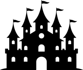 Gothic castle silhouette vector illustration