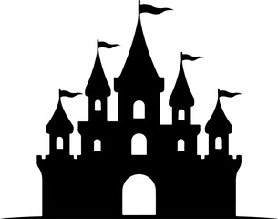 Gothic castle silhouette vector illustration