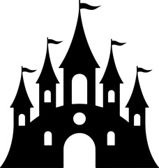 Gothic castle silhouette vector illustration