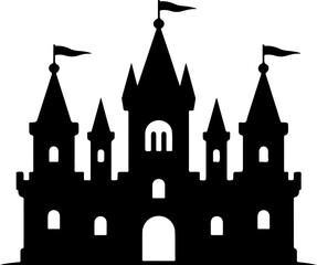 Obraz premium Gothic castle silhouette vector illustration