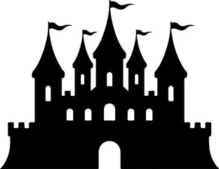 Obraz premium Gothic castle silhouette vector illustration