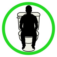 symbol of a person sitting on a toilet seat