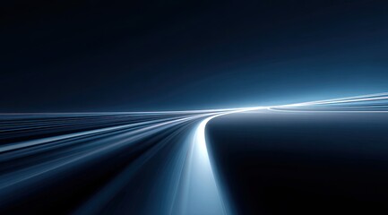 Dark night highway, streaked with light