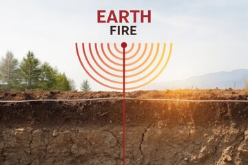 Conceptual earth illustration representing underground heat waves rising