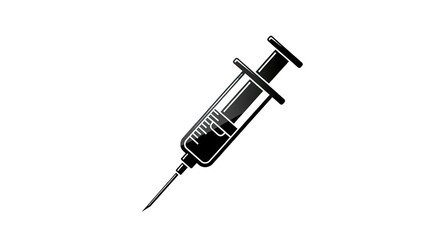 Medical syringe illustration isolated on white
