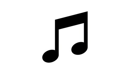 Musical note symbol isolated white background