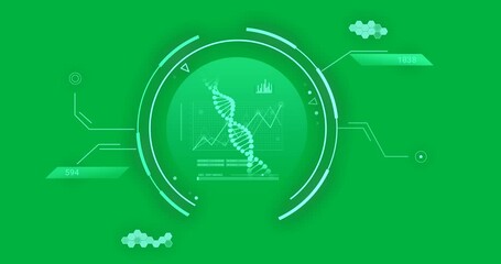 Animation of scientific data processing over transparent background