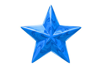 Obraz premium Blue icy star symbol isolated on transparent background