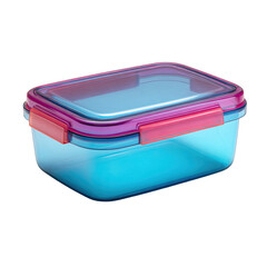 Aqua container, pink latches and trim, on black background