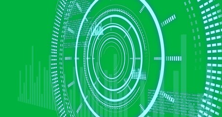 Animation of scientific data processing with scope scanning over transparent background - Powered by Adobe