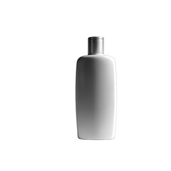 Gray bottle. Isolated, sleek. Dark background. Product