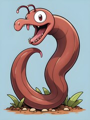 cartoon funny red snake