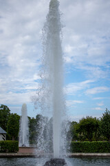 Tall fountain in the historical park