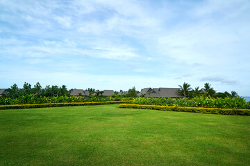 Fiji Vacation Green Grass Park Landscape Resort Scenery