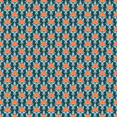 seamless pattern with red flowers