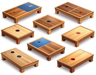 Various wooden games tables