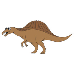 Spinosaurus Dinosaur Character Cartoon Icon Illustration