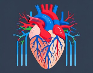 Human Heart Anatomy Illustration.