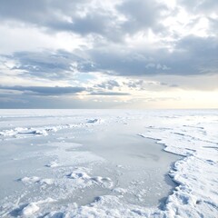 Frozen expanse under a dramatic sky